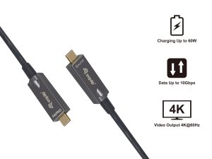 Equip USB-C to C Active Optical Cable, M/M, 15m, PD 60W, 4K/60Hz, 10Gbps, Video+Data+PD