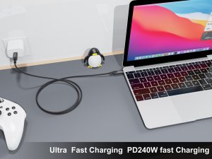 Equip USB 4 Ultra Slim C to C Cable, 1.2m, PD240W, 4K/60Hz, 40Gbps, Black