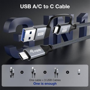 Equip 128432 USB cable USB 3.2 Gen 2x2 2 m USB A/USB C USB C Black