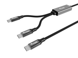 Equip USB-C to C Y-Charging Cable, 1.5m, PD 140W, Black