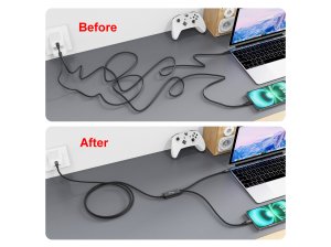 Equip USB-C to C Y-Charging Cable, 1.5m, PD 140W, Black