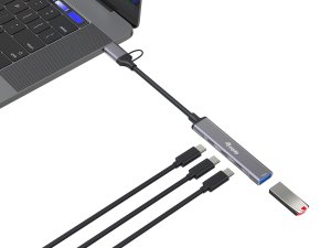 Equip 4-Port USB 3.2 Gen 1/2.0 Hub, USB-C x 3 + USB-A x 1