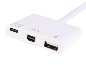 Equip USB Type C to Mini DisPlayPort Female/USB A Female/PD Adapter
