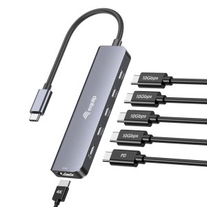 Equip USB-C 6 in 1 Multifunctional Adapter, HDMI 4K/60Hz, USB-C Gen2 x 4 (10Gbps), 100W USB PD