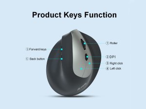 Equip Ergonomic Dual Mode Wireless mouse, Rechargeable