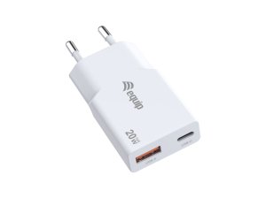 Equip 2-Port 20W GaN Slim USB PD Charger, USB-C x1, USB-A x1