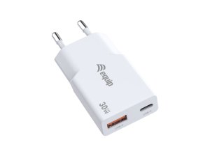 Equip 2-Port 30W GaN Slim USB PD Charger, USB-C x1, USB-A x1