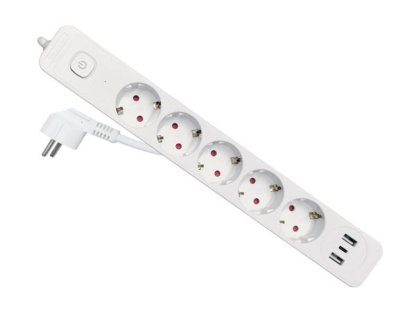 Equip 245555 power extension 2.5 m 5 AC outlet(s) Indoor White