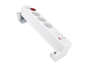 Equip 3-Outlet Clamp Power Strip with 3 x USB (2C + 1A)