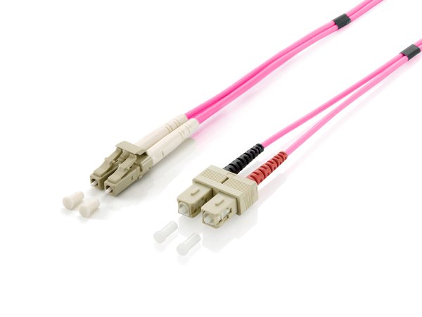 Equip LC/SC Fiber Optic Patch Cable, OM4, 7.0m