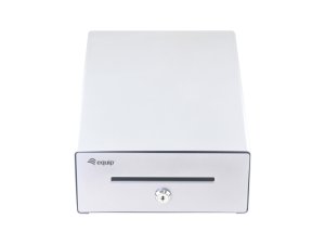 Equip Cash Register Drawer for Point of Sale (POS) System, 4 Bill/4 Coin Compartments, Removable Coin Slots, RJ11 connector, Aluminum