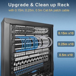 Equip Cat.6A U/UTP Slim Patch Cable, 0.5m, Blue