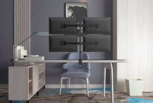 Equip 13"-27" Articulating Quad Monitor Desk Mount Bracket