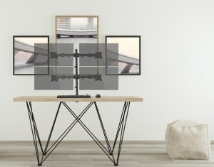 Equip 13"-27" Articulating Quad Monitor Desk Mount Bracket