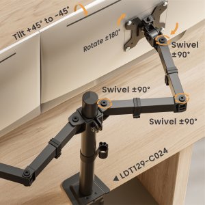 Equip 17"-32" Atriculating Dual Monitor Desk Mount