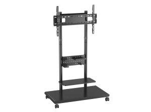 Equip 50″-90″ Mobile TV Trolley with Pegboard Shelf