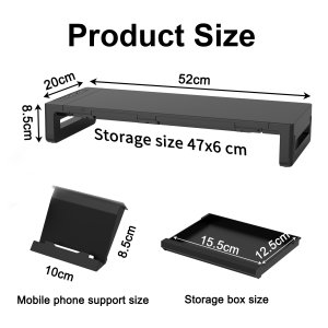 Equip Ergonomic Monitor Stand with USB (USB-A x 4, USB-C x 1)