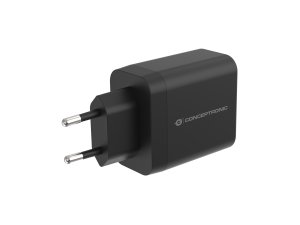 Conceptronic ALTHEA20B45 2-Port 45W GaN USB PD Charger, USB-C x 1, USB-A x 1, QC 3.0, PPS, PD 3.0
