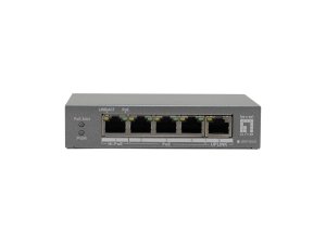 LevelOne 5-Port Gigabit PoE Switch, 802.3af/at/bt PoE, 4 PoE Outputs, 60W Power Budget, Long-Range PoE with Watchdog