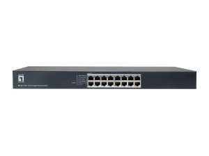 LevelOne GEU-1632 16-Port Gigabit Ethernet Switch, 4-Mode DIP Button, 19″ Rackmount Unmanaged Switch
