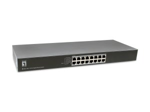 LevelOne GEU-1632 16-Port Gigabit Ethernet Switch, 4-Mode DIP Button, 19" Rackmount Unmanaged Switch