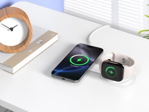Conceptronic GORGON04W 2-in-1 Foldable Magnetic Qi2 25W Wireless Charger