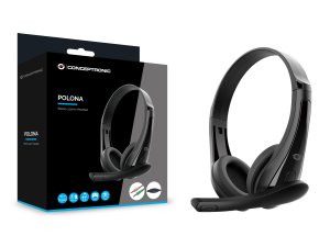Conceptronic POLONA06B3T Stereo 3.5mm Headset, Noise Reduction Microphone