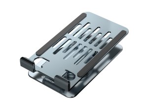 Conceptronic THANA08G Foldable Swivel Phone Stand, 360° Rotating Base, Adjustable Height