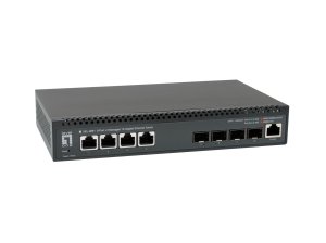 LevelOne 8-Port L3 Managed 10-Gigabit Switch, 4 x 1G/2.5G/5G/10G RJ45, 4 x 1G/2.5G/10G SFP+ Uplinks