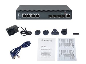 LevelOne 8-Port L3 Managed 10-Gigabit Switch, 4 x 1G/2.5G/5G/10G RJ45, 4 x 1G/2.5G/10G SFP+ Uplinks
