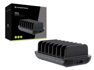 Conceptronic OZUL07B 160W 7-Port USB PD Charging Station, USB-C x 7, PD 3.0