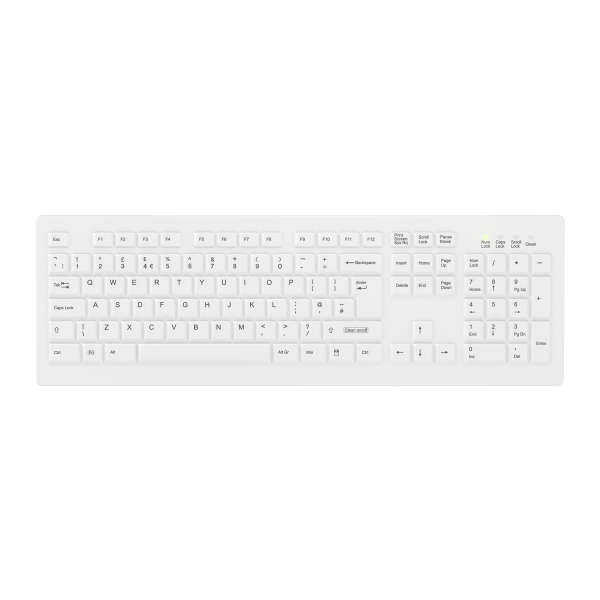 Contour Design Active Key Contour ClassicClean Medical Keyboard Removable Cover Full-Size Wireless White UK C8100