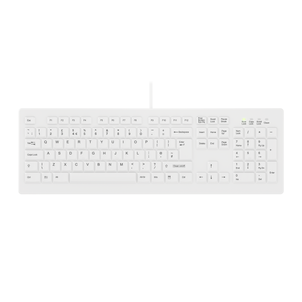 Contour Design Active Key Contour ClassicClean Medical Keyboard Removable Cover Full-Size Wired White UK C8100