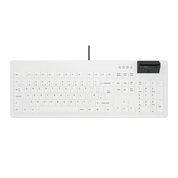 Contour Design Active Key Contour Medical Keyboard SmartCard Full-Size Wired Black & White UK C8200