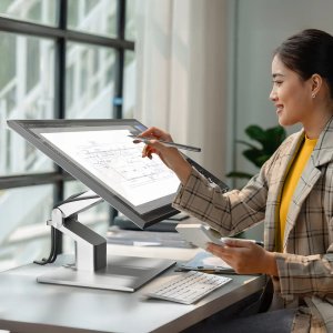 ALOGIC Clarity Fold Touch computer monitor 68.6 cm (27") 3840 x 2160 pixels 4K Ultra HD Touchscreen Black, Silver