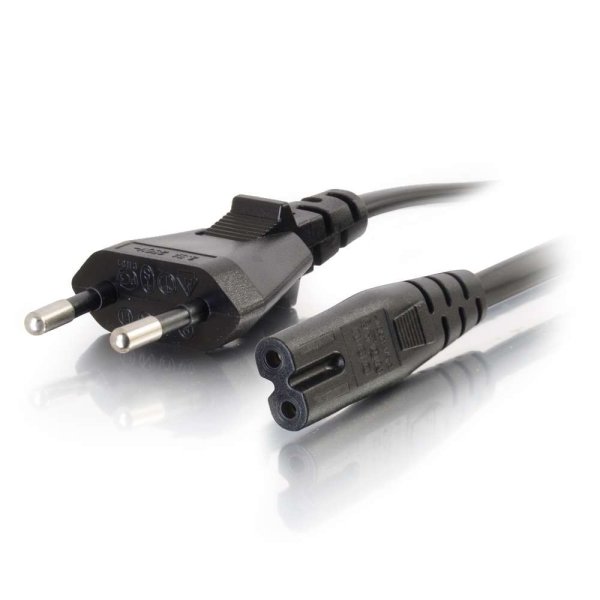 C2G 1m European Non-Polarised Power Cord (CEE 7/7 to IEC 60320 C7)