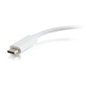 C2G USB C to Ethernet Adapter With Power Delivery - White - Network Adapter