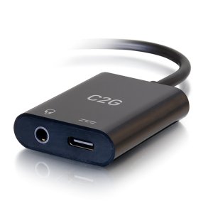 C2G USB-C® to AUX Multiport Adapter (3.5mm) with Power Delivery up to 100W