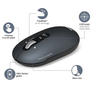 Port Designs 910501 mouse Universal Ambidextrous Bluetooth Optical 3200 DPI