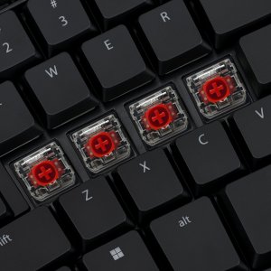 Kinesis Ergonomic mWave Quiet/Linear for PC/Windows Bluetooth Mechanical Keyboard for PC - UK Layout - Black. The mWave is a negative tilt fixed split tented design with integrated palm support. Supports simultaneous connection to 3 devices backlighting a