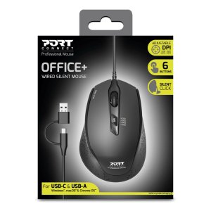 Port Designs PORT Connect OFFICE+ mouse Right-hand USB Type-A + USB Type-C Optical 3200 DPI
