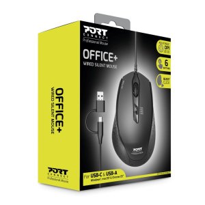 Port Designs PORT Connect OFFICE+ mouse Right-hand USB Type-A + USB Type-C Optical 3200 DPI