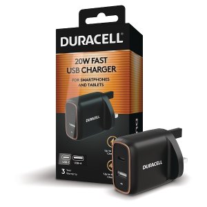 Duracell DRACUSB19-UK mobile device charger Smartphone, Tablet Black AC Indoor