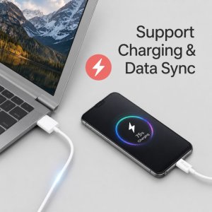 Equip USB 2.0 Cable, USB-A Male to USB-C Male, 0.3m White