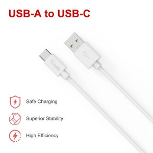 Equip USB 2.0 Cable, USB-A Male to USB-C Male, 1m White