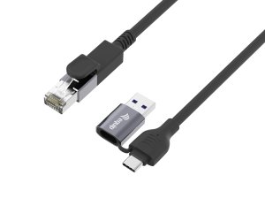 Equip 2 in 1 USB-C + A to RJ45 Gigabit Ethernet Cable, 5.0m