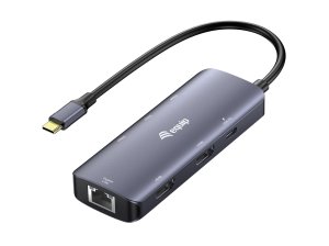 Equip USB-C 7-in-1 MST Multifunctional Adapter, Dual HDMI 4K/30Hz, Gigabit Ethernet, 100W USB-C PD, USB-C (5Gbps) x 1, USB-A (5Gbps) x 2