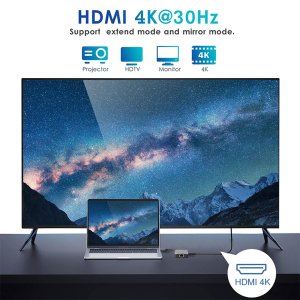 Equip USB-C 7-in-1 MST Multifunctional Adapter, Dual HDMI 4K/30Hz, Gigabit Ethernet, 100W USB-C PD, USB-C (5Gbps) x 1, USB-A (5Gbps) x 2