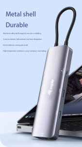 Equip USB-C 7-in-1 MST Multifunctional Adapter, Dual HDMI 4K/30Hz, Gigabit Ethernet, 100W USB-C PD, USB-C (5Gbps) x 1, USB-A (5Gbps) x 2