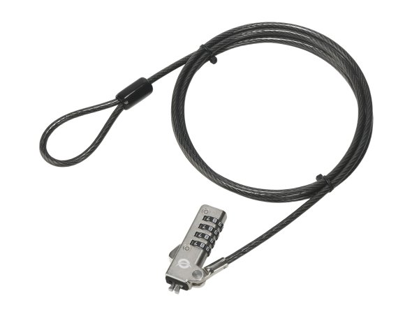 Conceptronic CUSTODIO01BW Combination Laptop Lock, Wedge Slot, 1.8m